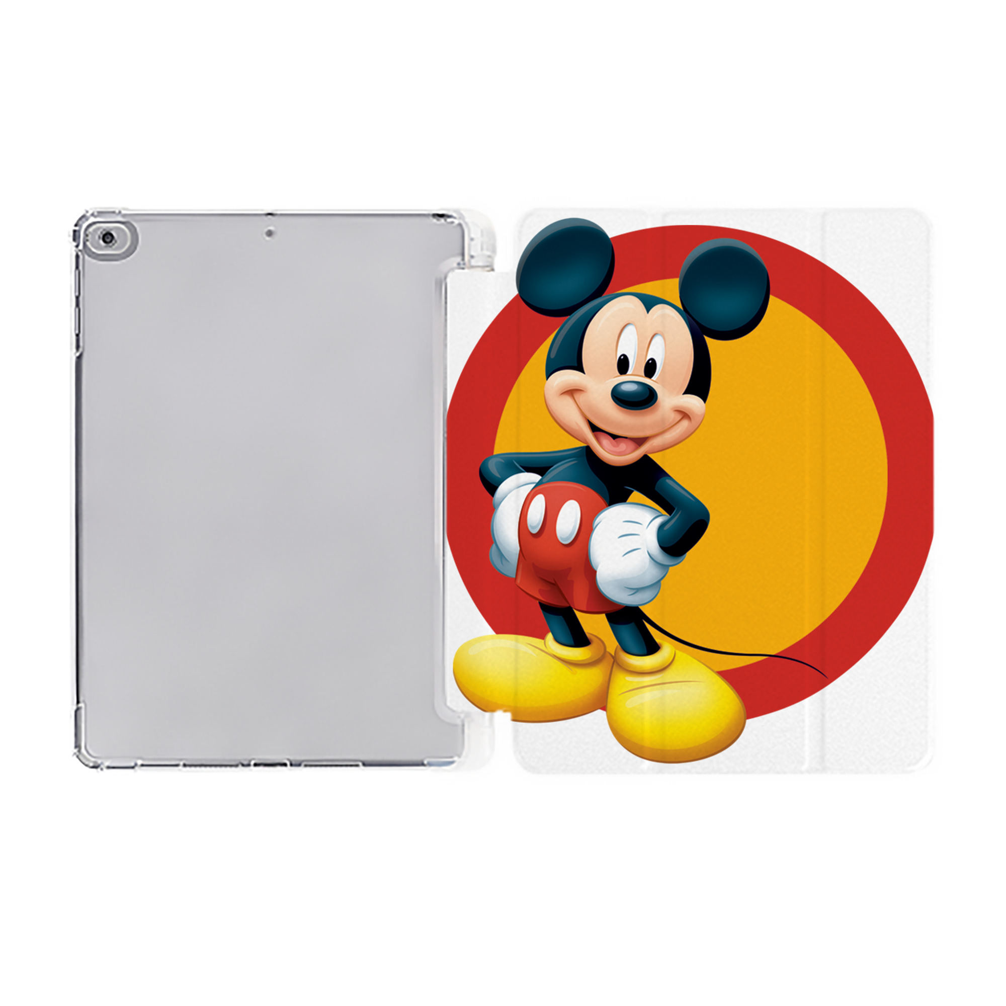 ミッキーマウス Mickey Mouse IPad ケース ペン収納付き 三つ折りスタンド PUレザー×シリコン 対応機種9.5/10.5/10.9インチ